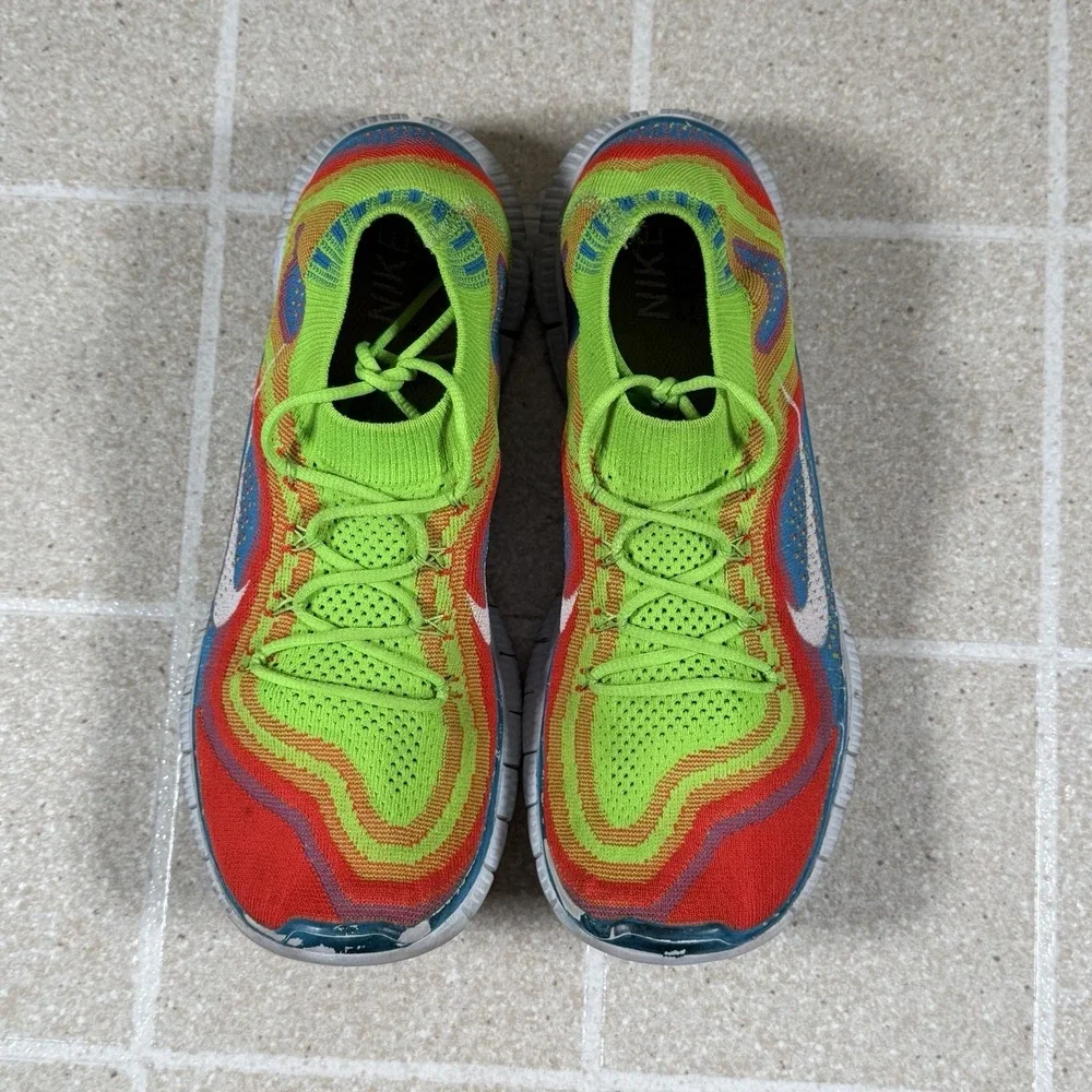 Nike Free Flyknit+ 5.0 Men's Size 10 Electric Green Running Shoes 615805-316